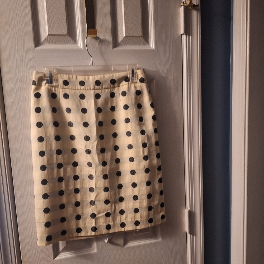 J Crew Polka Dot Cream Skirt.**